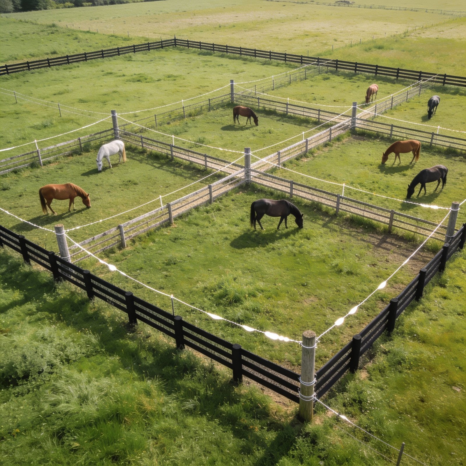 Cross fencing dividing pastures for grazing management