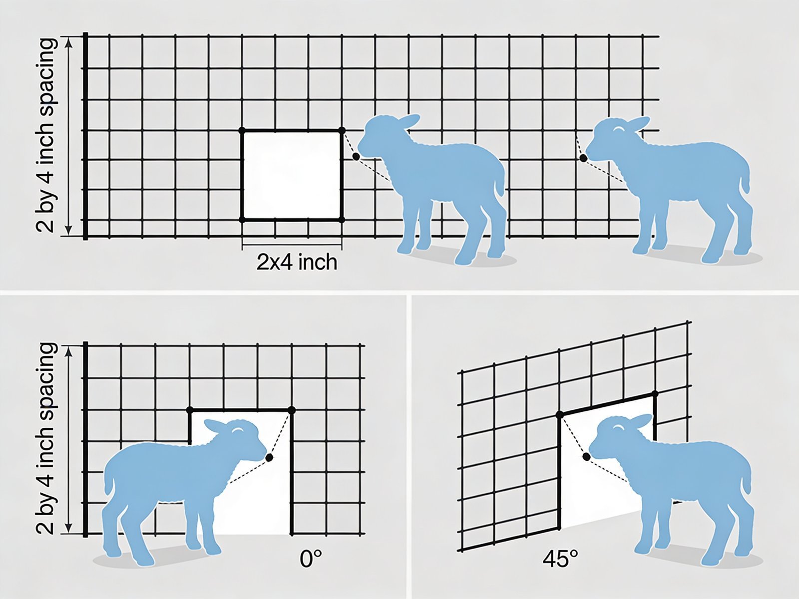 Fence spacing diagram for baby animals