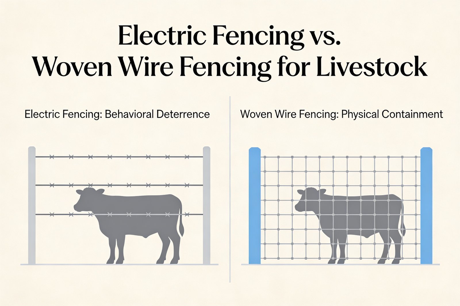 Electric fencing versus woven wire fencing comparison