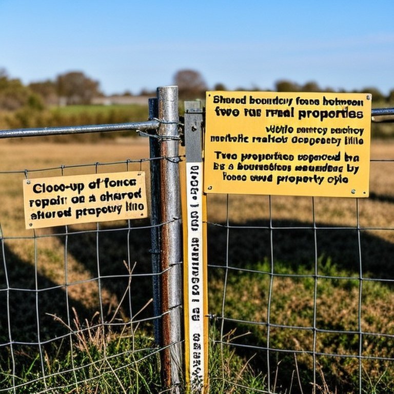 Shared boundary fence between rural properties (documentary style)
