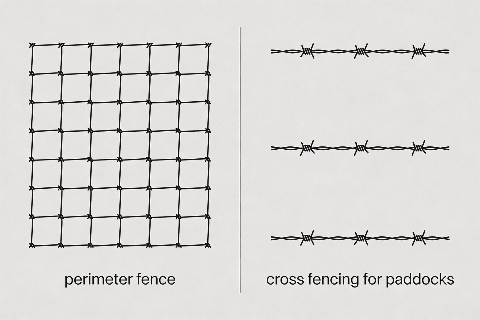 Comparison of woven wire perimeter vs electric cross fencing